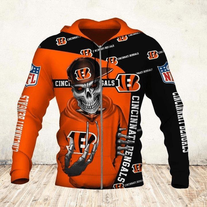 Cincinnati Bengals Cute Death All Over Print Hoodie Gifts For Fans