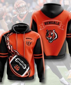 Cincinnati Bengals Flame Balls All Over Print Graphic Gift For Fans Hoodie