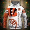 Cincinnati Bengals Graphic Balls All Over Print 3D Zip Hoodie Pullover