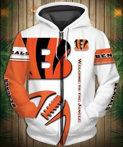 Cincinnati Bengals Graphic Balls All Over Print 3D Zip Hoodie Pullover