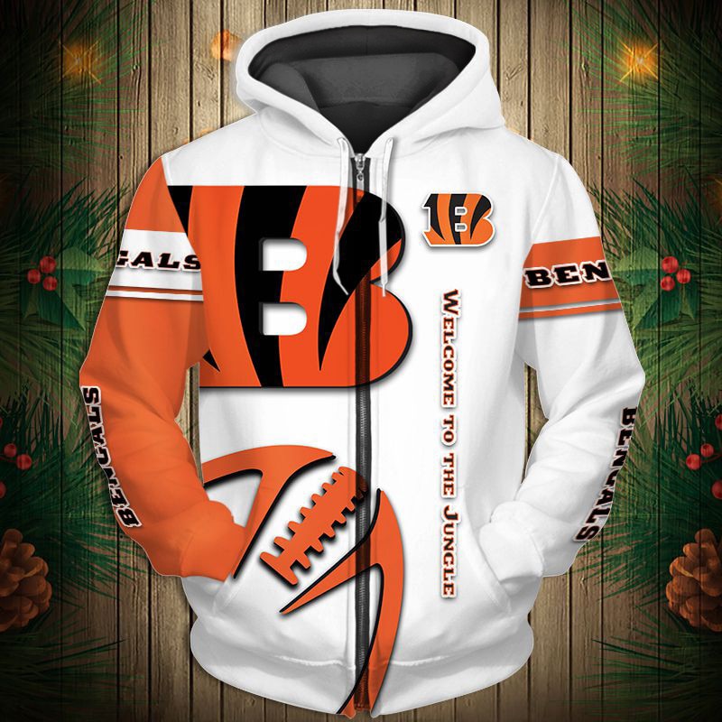 Cincinnati Bengals Graphic Balls All Over Print 3D Zip Hoodie Pullover