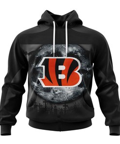Cincinnati Bengals Halloween Custom Name & Number All Over Print 3D Hoodie Gifts For Fans