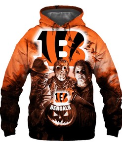 Cincinnati Bengals Halloween Horror Night All Over Print 3D Hoodie Gift For Fans