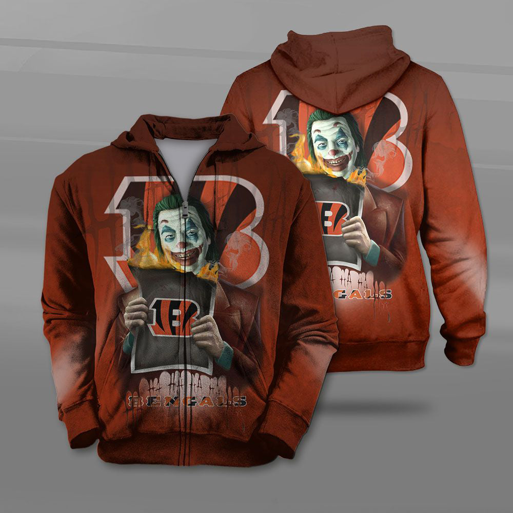Cincinnati Bengals Joker All Over Print 3D Hoodie Gifts For Fans