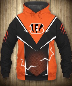 Cincinnati Bengals Lightning Graphic All Over Print Hoodie Gifts For Fans