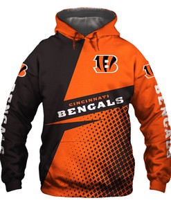 Cincinnati Bengals Long Sleeve All Over Print Zip Hoodie For Fan
