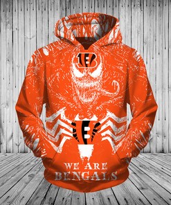 Cincinnati Bengals Venom All Over Print 3D Pullover Hoodie Gifts For Fans