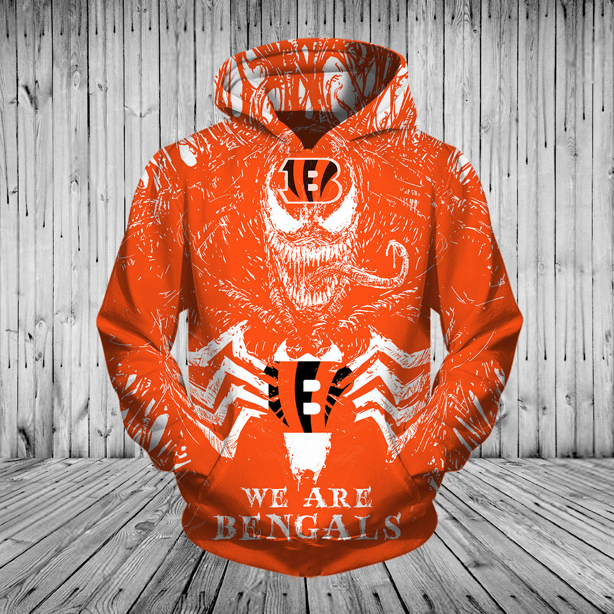 Cincinnati Bengals Venom All Over Print 3D Pullover Hoodie Gifts For Fans