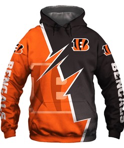 Cincinnati Bengals Zigzag Graphic All Over Print Zip Hoodie Gift For Fans