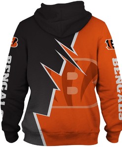 Cincinnati Bengals Zigzag Graphic All Over Print Zip Hoodie Gift For Fans