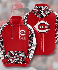 Cincinnati Reds Baseball Zip Hoodie With 3D Design Graphic