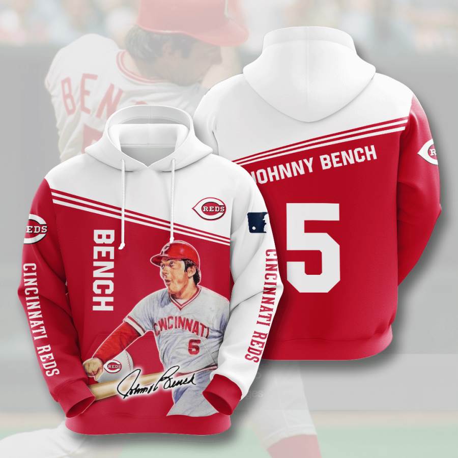 Cincinnati Reds Johnny Bench Usa Baseball Hoodie With All Over Print