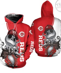 Cincinnati Reds Mlb Team Skull Punisher 3D Hoodie