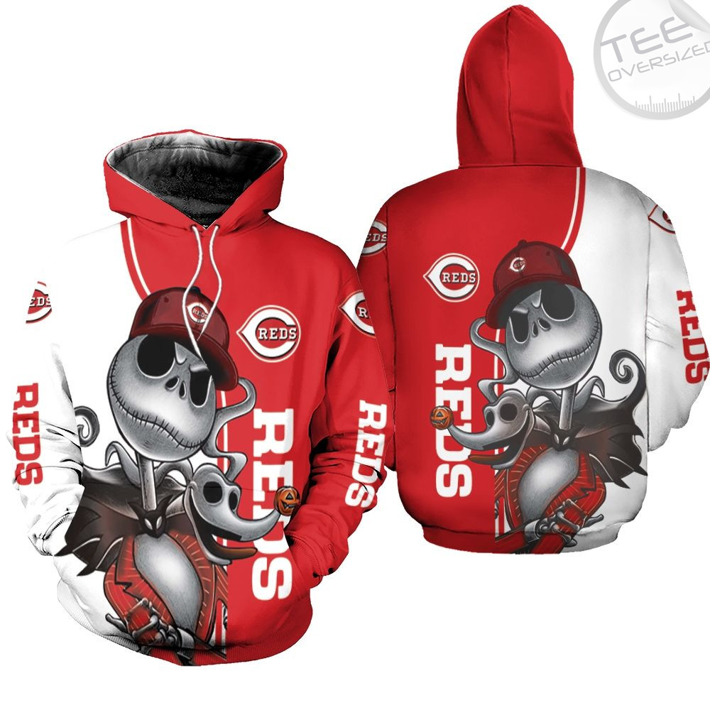 Cincinnati Reds Mlb Team Skull Punisher 3D Hoodie