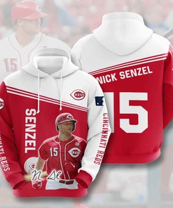 Cincinnati Reds Nick Senzel All Over Print Hoodie With Usa Theme