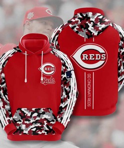 Cincinnati Reds Usa Baseball 3D Hoodie With Zipper