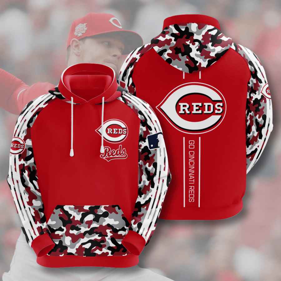 Cincinnati Reds Usa Baseball 3D Hoodie With Zipper