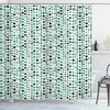 Circles and Dots Geometric Print Shower Curtain for Modern Bathrooms 