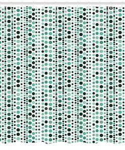 Circles and Dots Geometric Print Shower Curtain for Modern Bathrooms