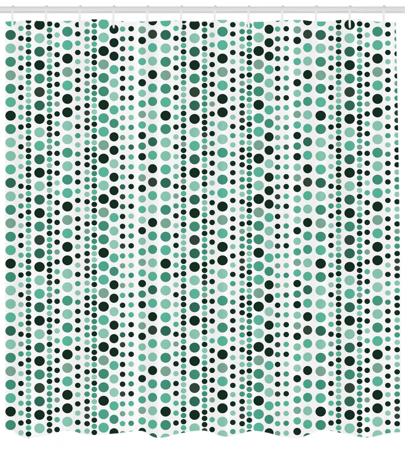 Circles and Dots Geometric Print Shower Curtain for Modern Bathrooms