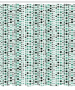 Circles and Dots Geometric Print Shower Curtain for Modern Bathrooms