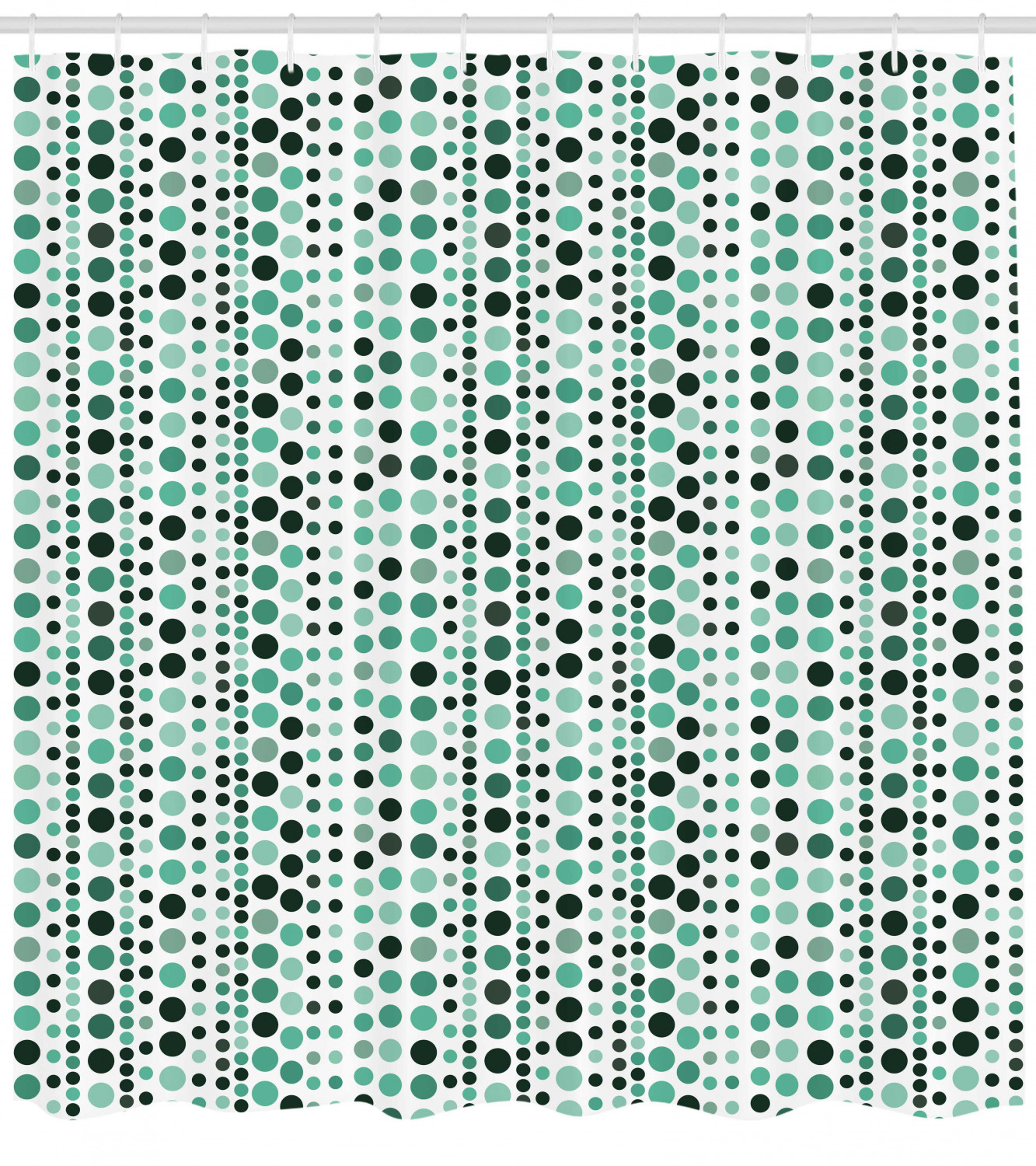 Circles and Dots Geometric Print Shower Curtain for Modern Bathrooms