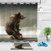 Circus Animal Bear Riding Bicycle Shower Curtain - Cute And Fun Animals For Bathroom Decor