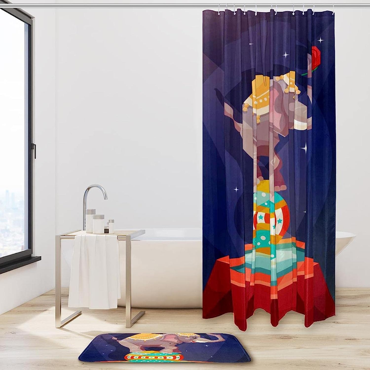 Circus Elephant Shower Curtain For A Retro And Fun Bathroom - Image 2