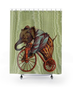 Circus Elephant Shower Curtain With A Vintage And Playful Theme