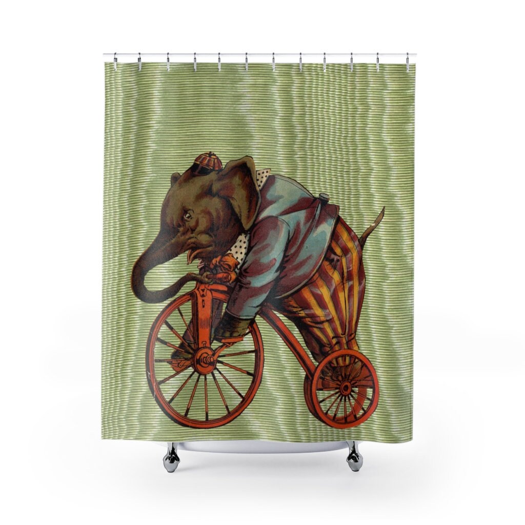 Circus Elephant Shower Curtain With A Vintage And Playful Theme