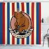 Circus Mascot On Bicycle Shower Curtain With Bear Print, Perfect For Rustic Bathroom Decor