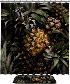 Citrus Fruit Pineapple Shower Curtain with Nutritious Design
