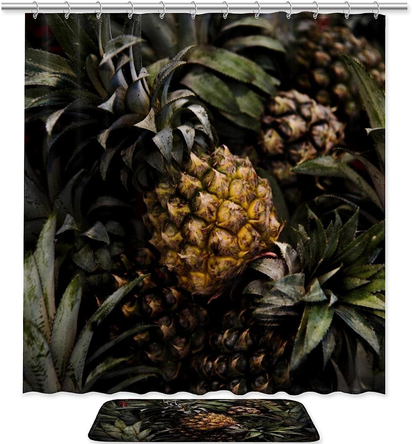 Citrus Fruit Pineapple Shower Curtain with Nutritious Design