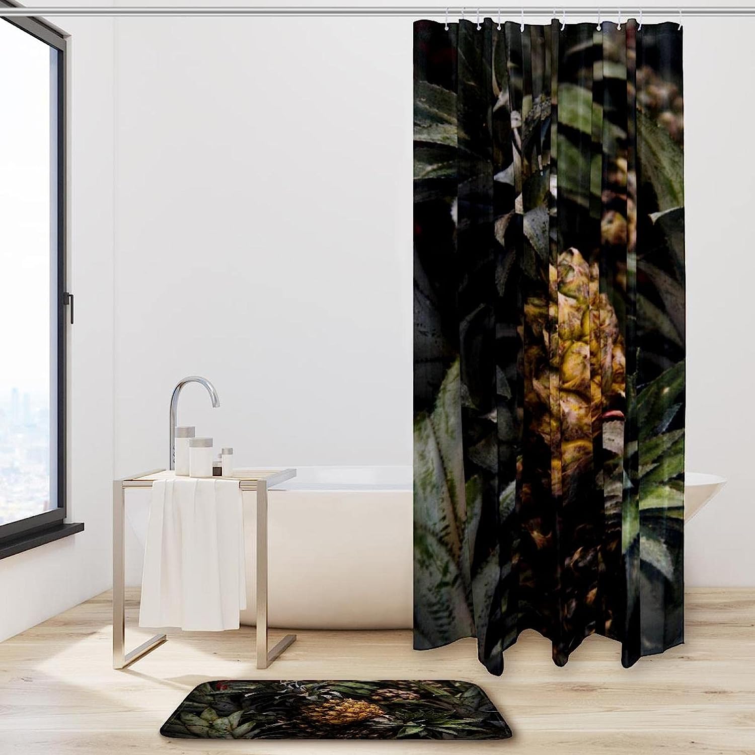 Citrus Fruit Pineapple Shower Curtain with Nutritious Design