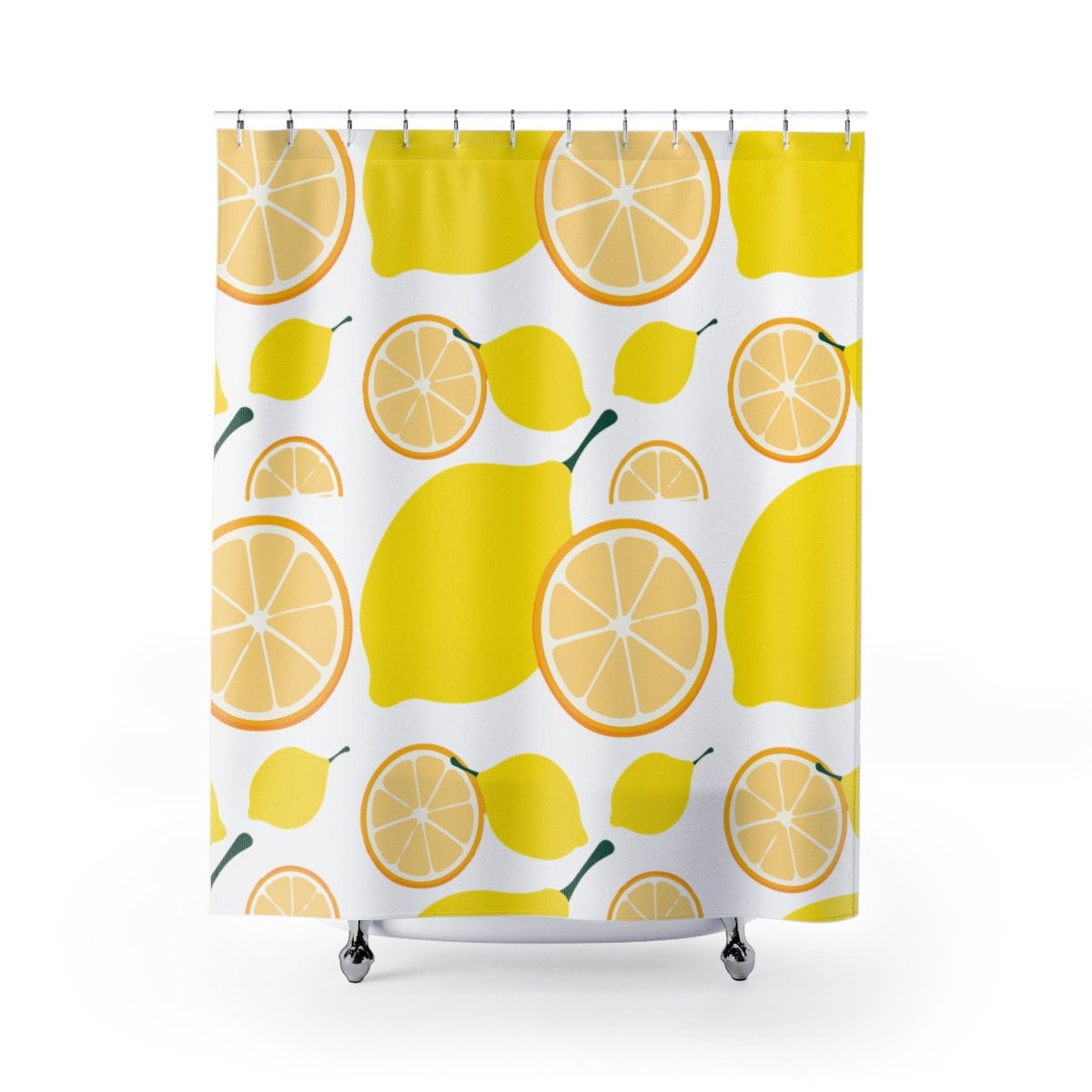 Citrus Fruit Shower Curtain, Lemon Bath Housewarming Decor