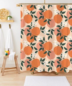 Citrus Orange Fruit Shower Curtain for a Fresh Bathroom
