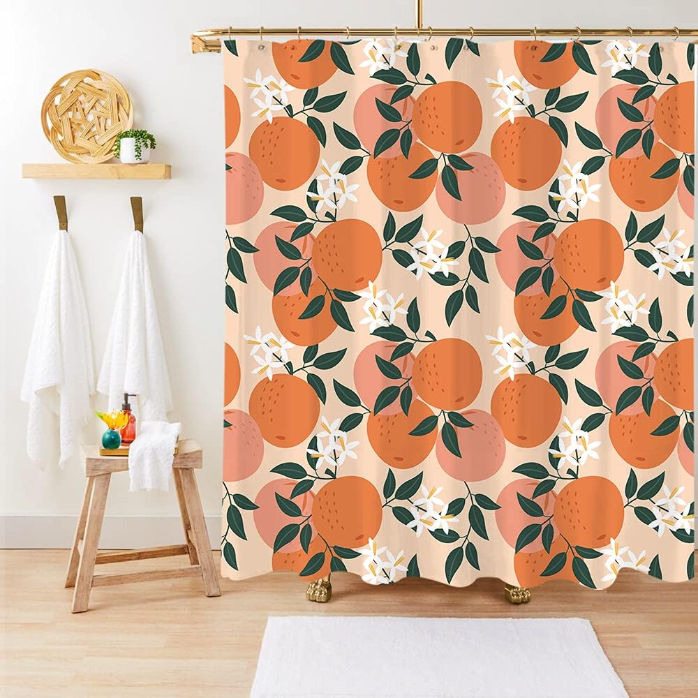 Citrus Orange Fruit Shower Curtain for a Fresh Bathroom