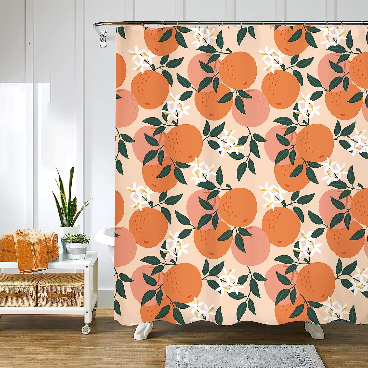 Citrus Orange Fruit Shower Curtain for a Fresh Bathroom