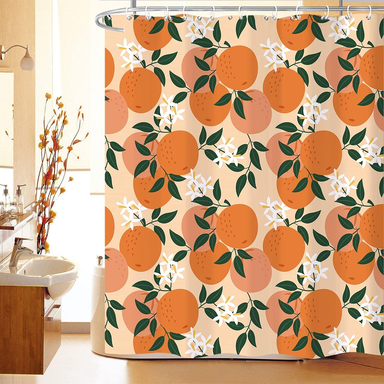 Citrus Orange Fruit Shower Curtain for a Fresh Bathroom