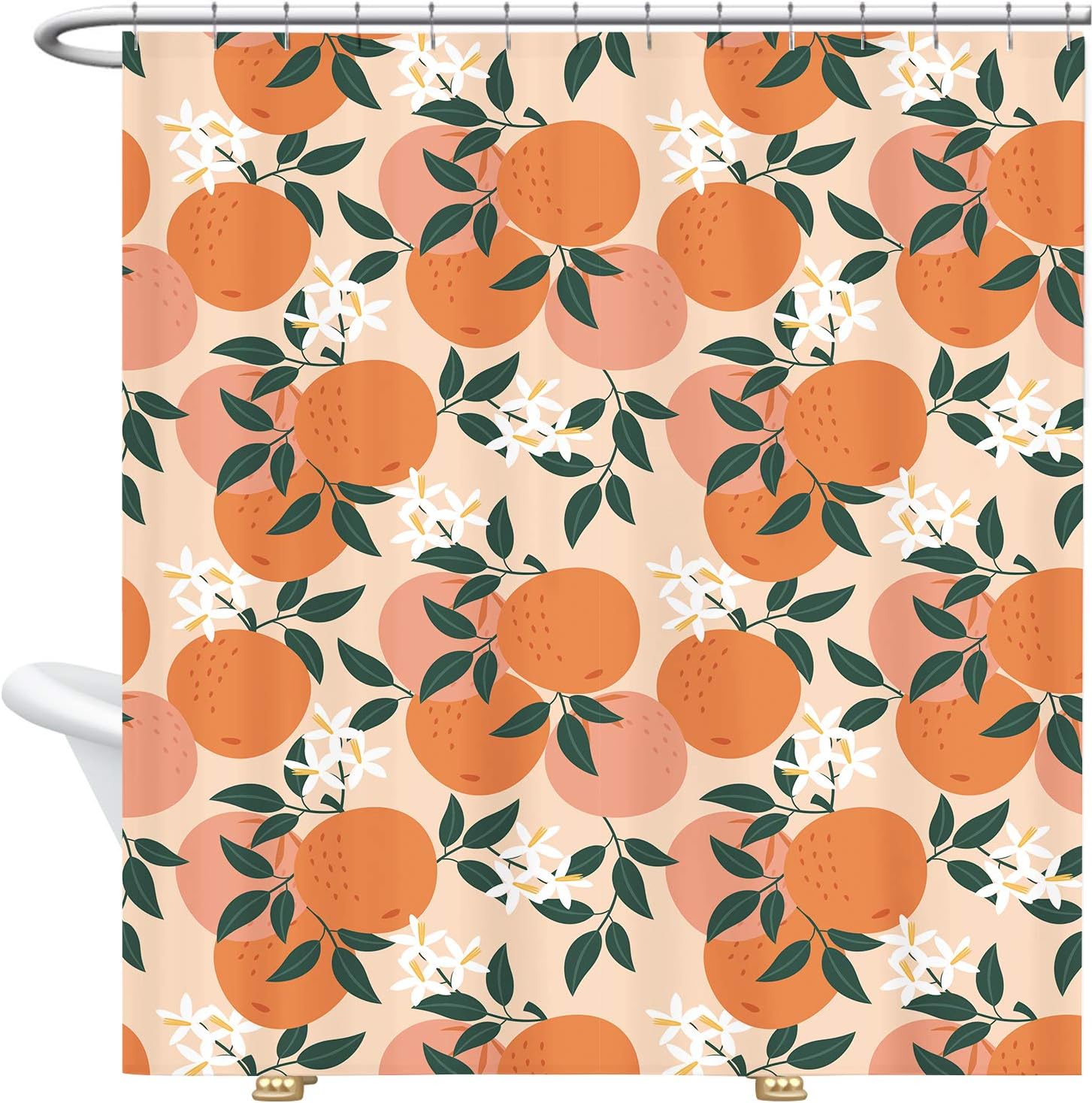 Citrus Orange Fruit Shower Curtain for a Fresh Bathroom