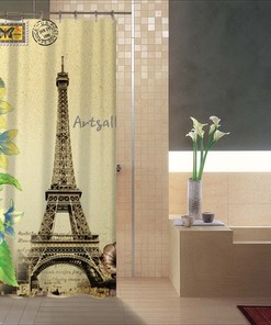 City View Eiffel Tower Shower Curtain, Home Textiles Bathroom Decor
