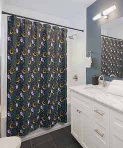 Classic Art Style Night Owls Shower Curtain for a Timeless Bathroom