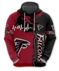 Classic Atlanta Falcons Hoodie In 3D Zip Hoodie Style