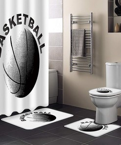 Classic Basketball Bathroom Decorative Shower Curtain
