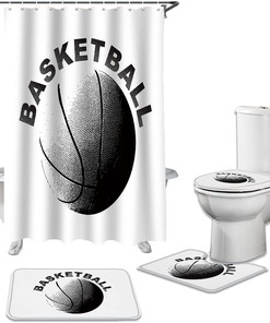 Classic Basketball Bathroom Decorative Shower Curtain