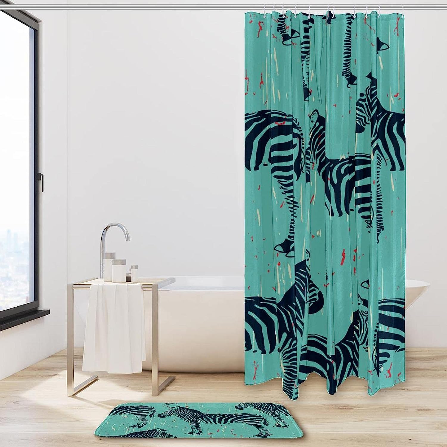 Classic Black and White Zebra Pattern Shower Curtain for Stylish Bathrooms