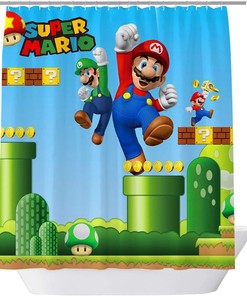 Classic Children'S Games Cartoon Shower Curtain For Kids Bathroom 