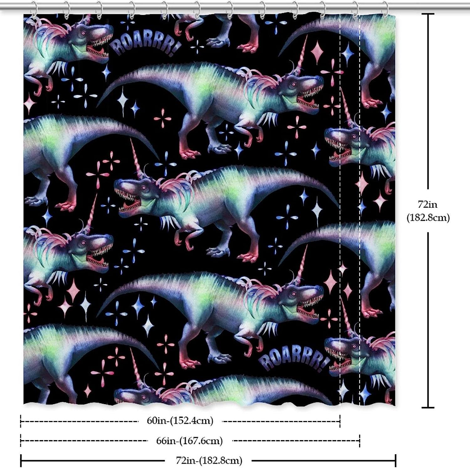 Classic Dinosaur Shower Curtain With A Sleek Design For A Timeless And Elegant Bathroom Decor - Image 3