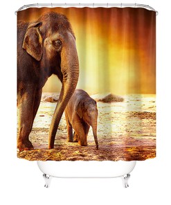 Classic Elephant Shower Curtain For Your Bathroom