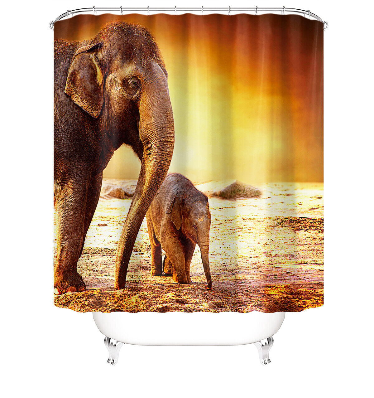 Classic Elephant Shower Curtain For Your Bathroom